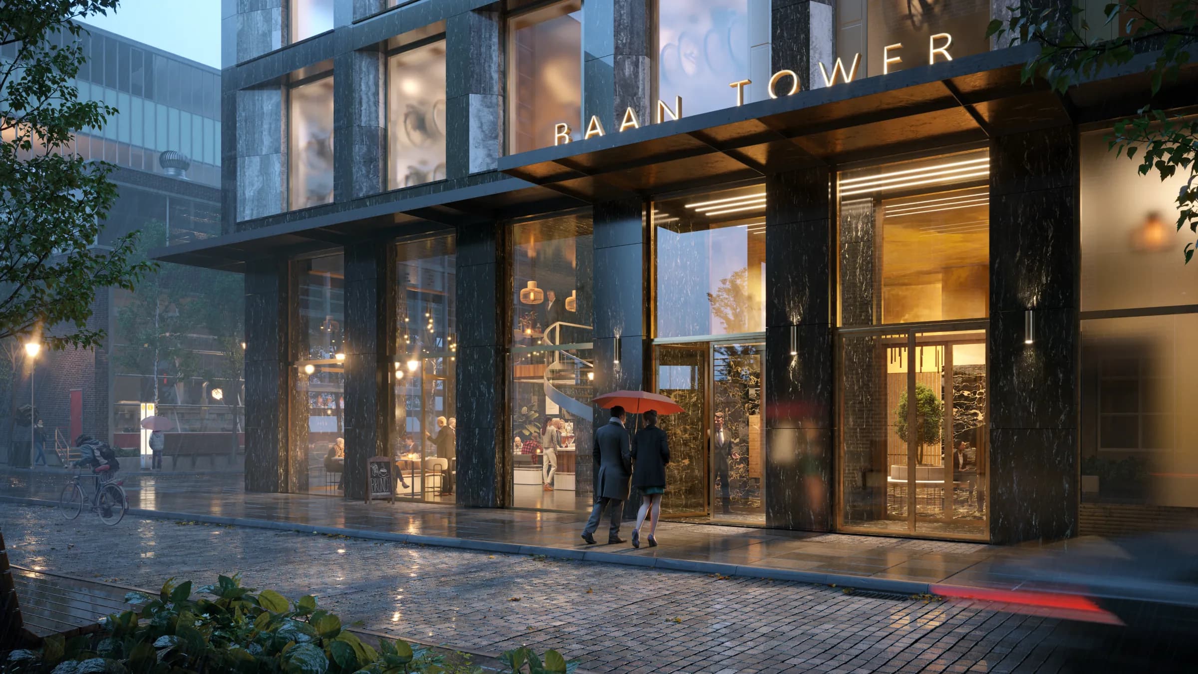 The BaanTower at night