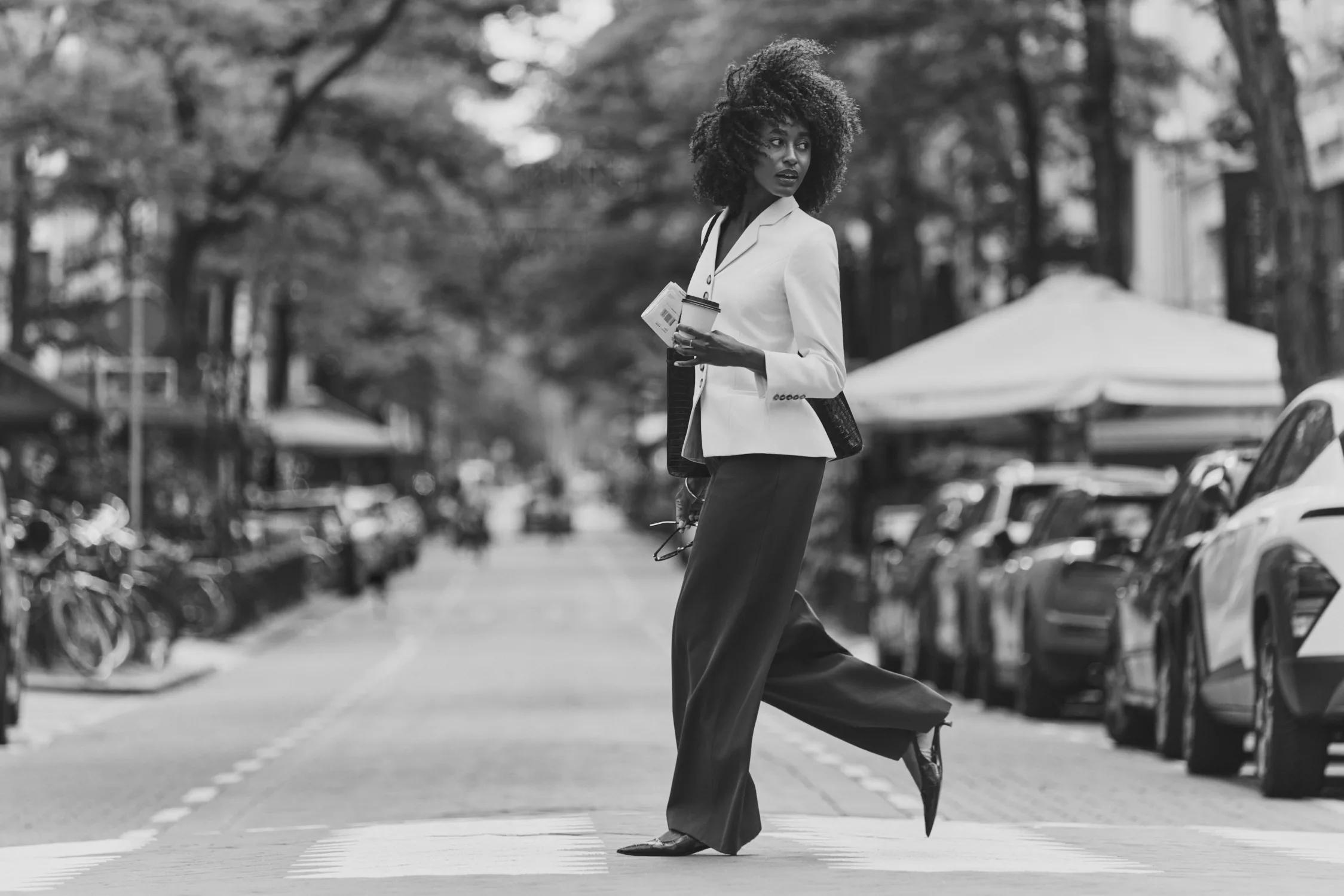 Woman walking through Rotterdam